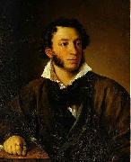 Vasily Tropinin Portrait of Alexander Pushkin, oil painting reproduction